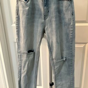 Women's Light Blue Skinny Distressed Jeans